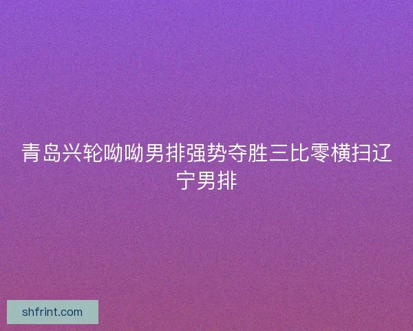 青岛兴轮呦呦男排强势夺胜三比零横扫辽宁男排